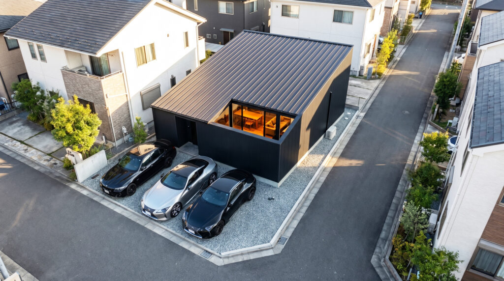 中庭平屋の家